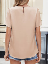 ZAFUL Womens Satin Tops Dressy Casual Elegant Tulip Short Sleeve Work Shirts Outfit Trendy Slik Blouse